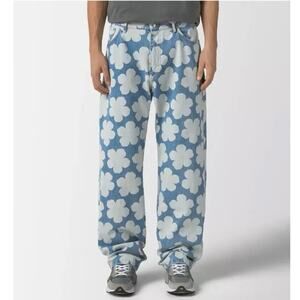 Kenzo L85803 Mens Skye Blue Botan Loose Denim Jeans Size 34 x 34